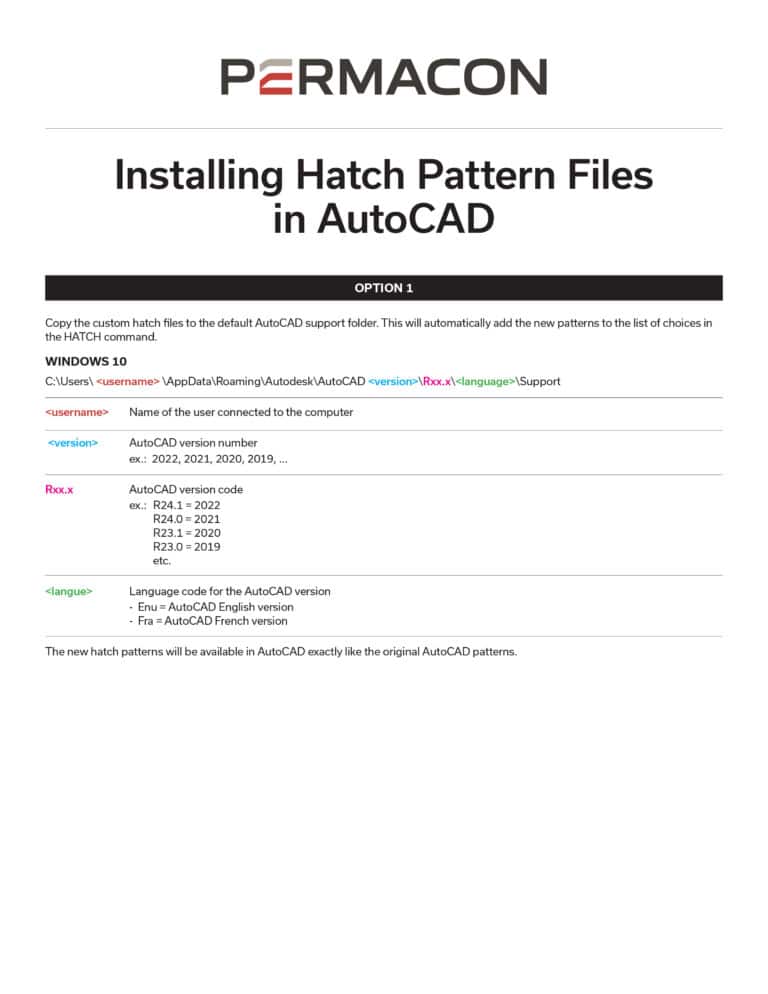 Hatching Pattern Installation Guide (AutoCAD)