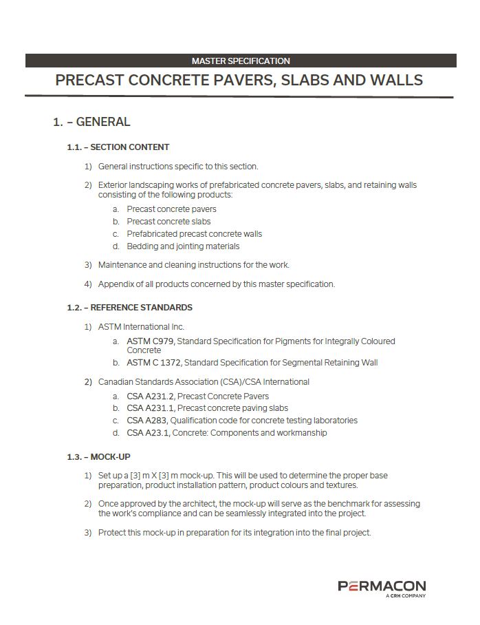 Landscape Master Specification